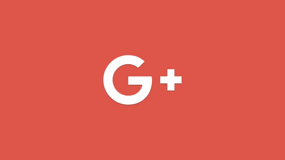 Logo google plus, sfondo rosso e scritta bianca.