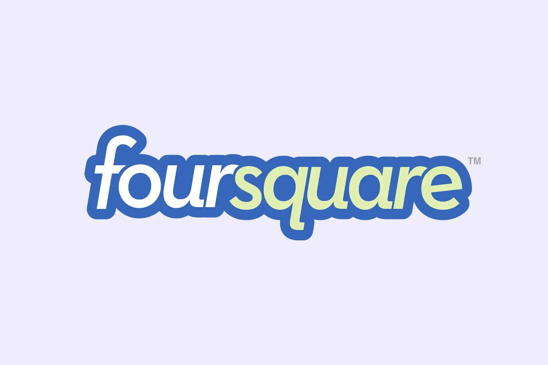 Logo di Foursquare su sfondo chiaro.