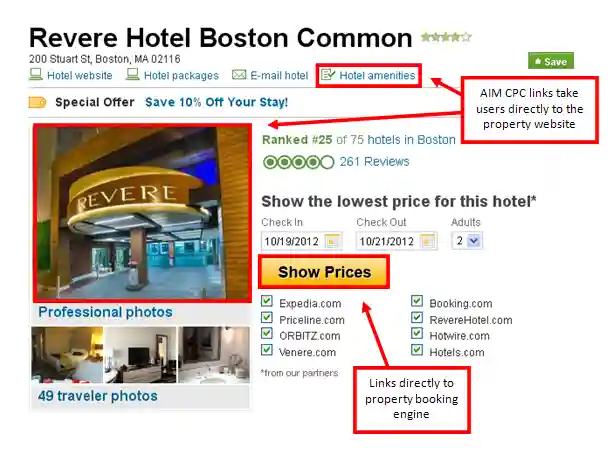 Pagina tripadvisor dell'hotel revere