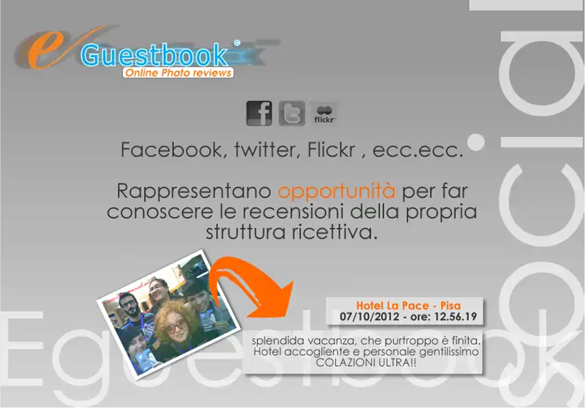 Screenshot della schermata iniziale del software e-Guestbook
