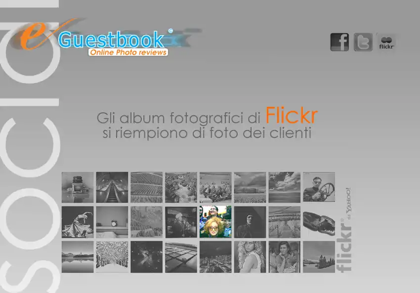 Schermata Flickr all'interno del software E-Guestbook.