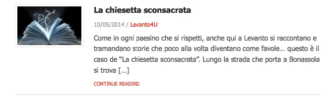 Articolo del blog sulla chiesetta sconsacrata di Levanto