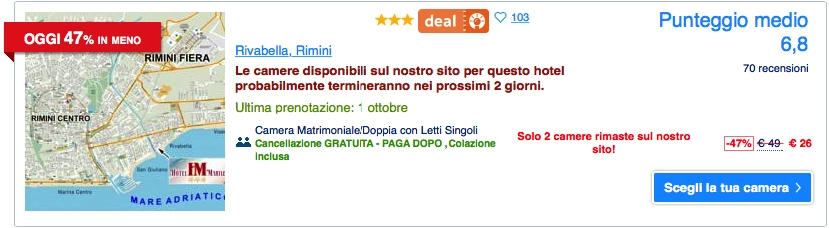 Offerta hotel a Rivabella, Rimini su Booking.com con sconto del 47% e cancellazione gratuita.