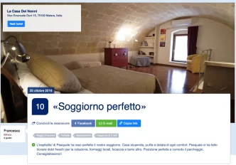 Camera da letto accogliente con recensione positiva su Booking.com, punteggio 10, La Casa Dei Nonni, Matera, Italia.