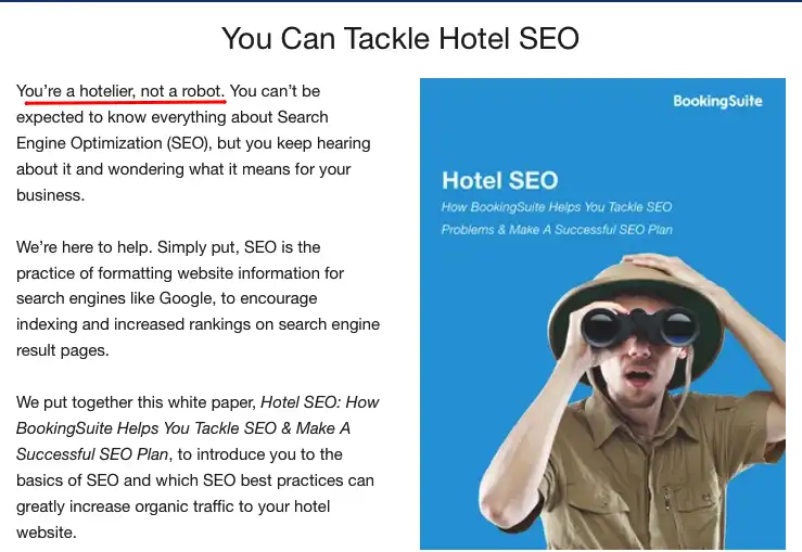 Guida SEO per hotel di BookingSuite per migliorare il posizionamento sui motori di ricerca.