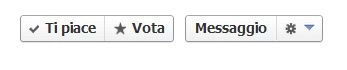 Pulsanti "Ti piace", "Vota" e "Messaggio" per interagire con contenuti online.