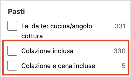 Selezione pasti con colazione inclusa a Milano: opzioni disponibili per la tua prenotazione con pasti inclusi e fai da te.
