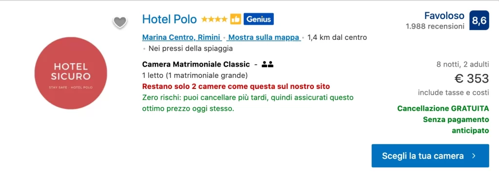 Hotel Polo a Rimini con certificazione Hotel Sicuro Stay Safe.
